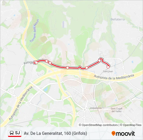 SJ Bus Line Map