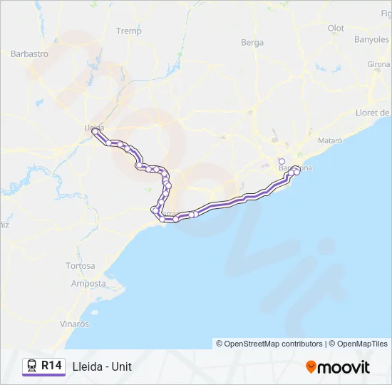 R14 Train Line Map