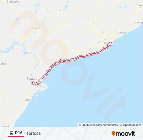 R16 Train Line Map