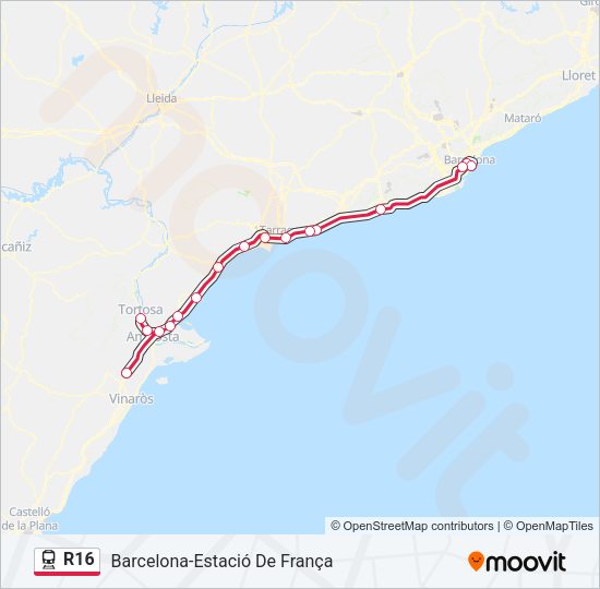 Línea R16: horarios, paradas y mapas - Barcelona-Estació De França ...
