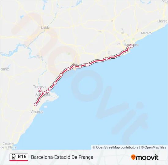 R16 Train Line Map