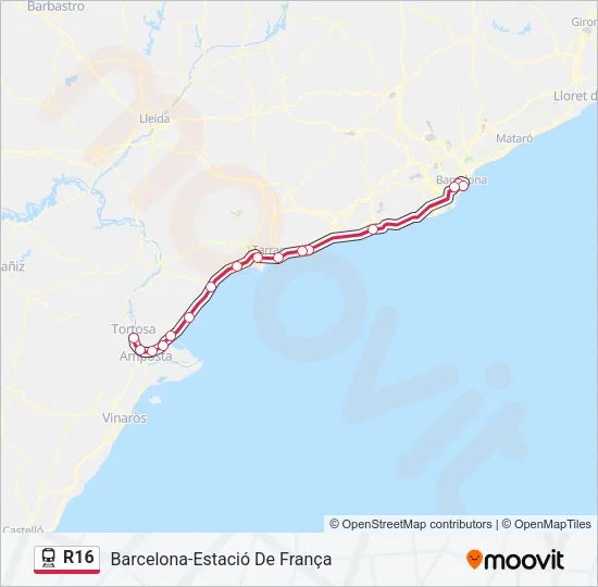 R16 Train Line Map
