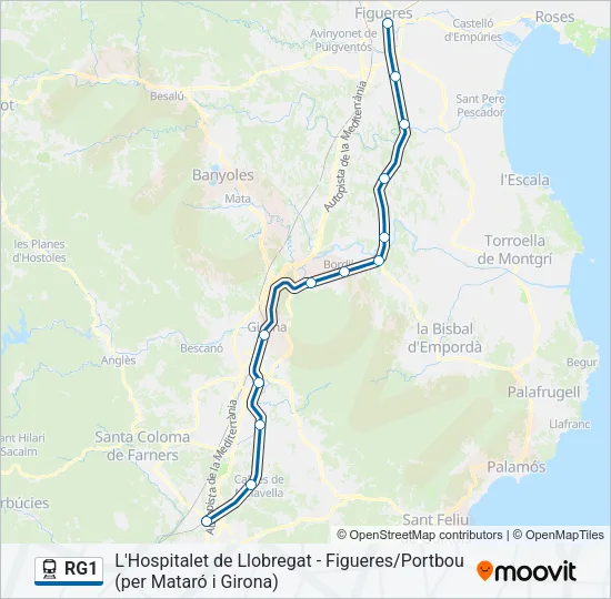 RG1 Train Line Map