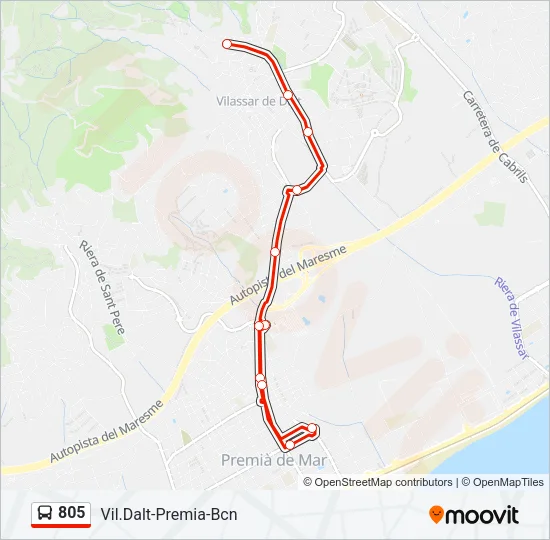 805 Bus Line Map