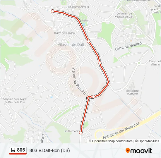 805 Bus Line Map