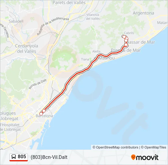 805 Bus Line Map