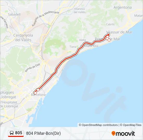805 Bus Line Map