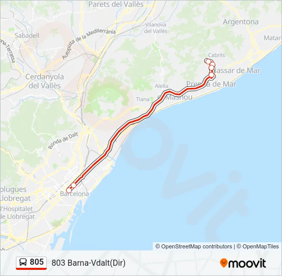 805 Bus Line Map