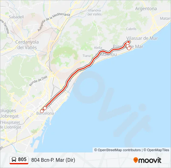 805 Bus Line Map