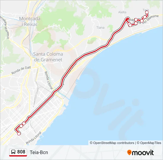 808 Bus Line Map