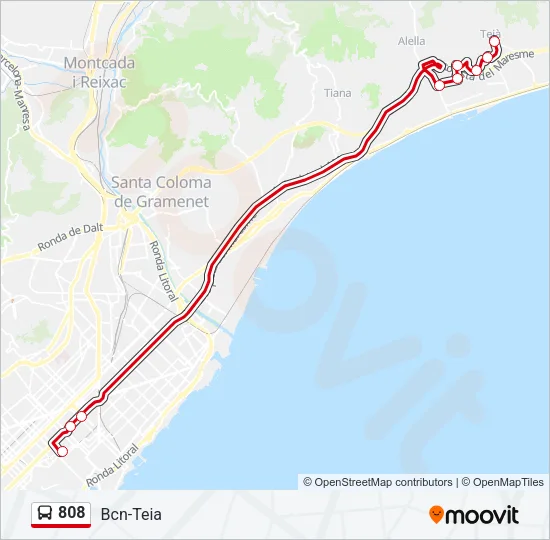 808 Bus Line Map