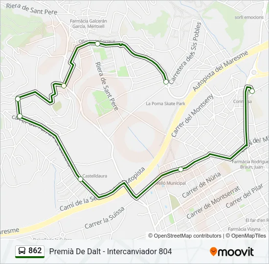 862 Bus Line Map