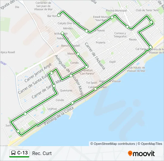 C-13 Bus Line Map