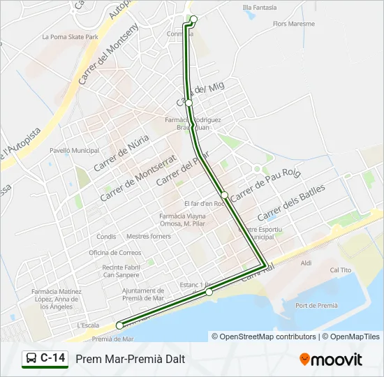 C-14 Bus Line Map