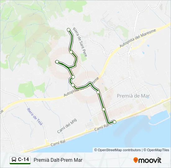 C-14 Bus Line Map