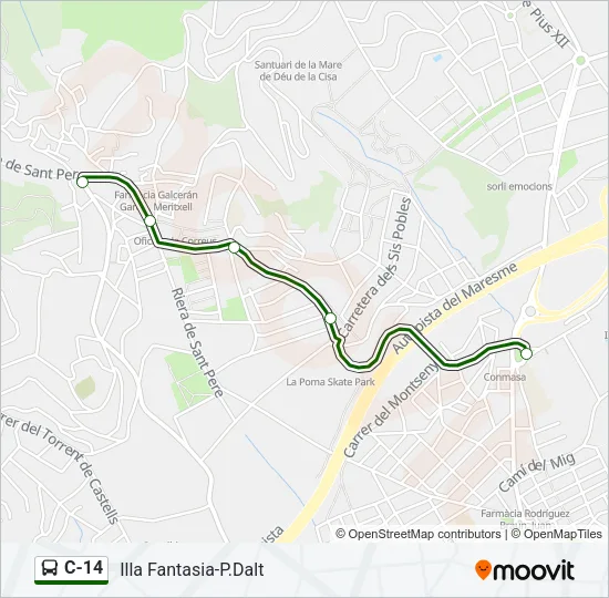 C-14 Bus Line Map