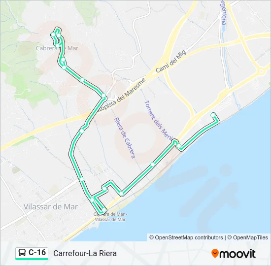 C-16 Bus Line Map