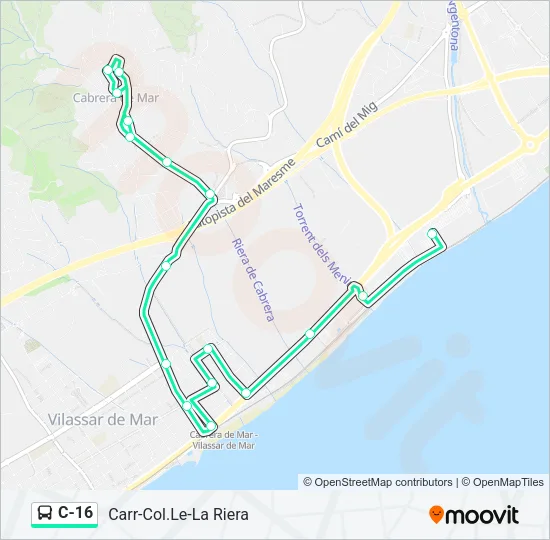 C-16 Bus Line Map