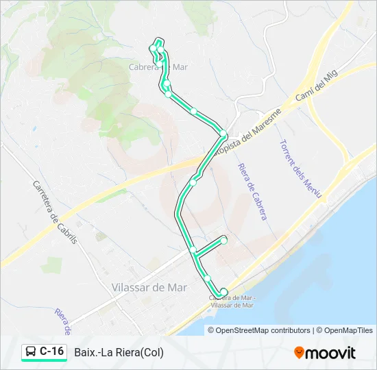 C-16 Bus Line Map