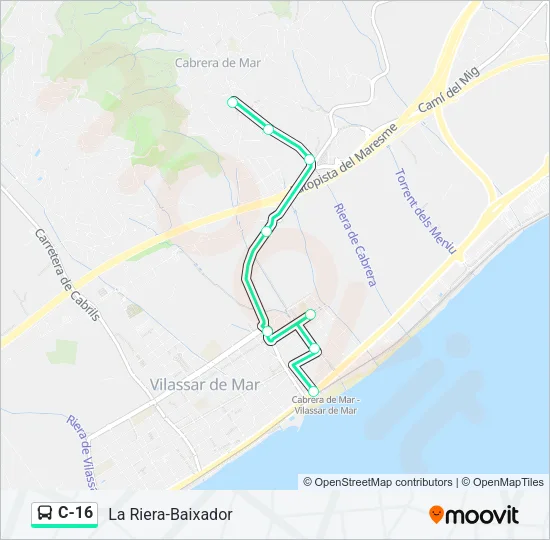C-16 Bus Line Map