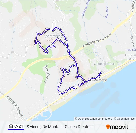 C-21 Bus Line Map