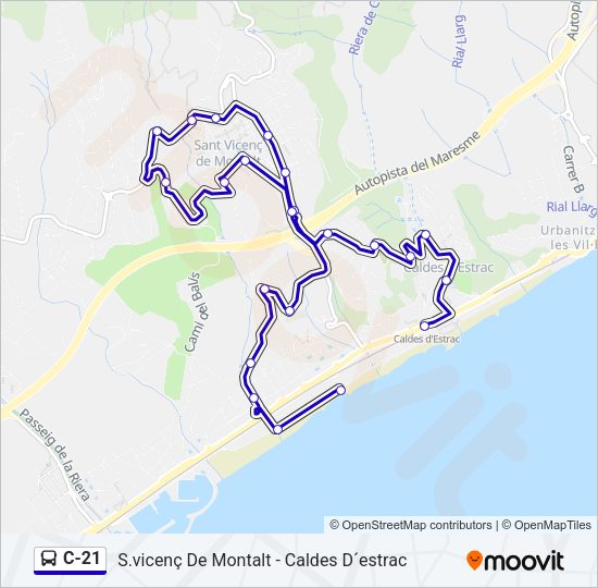 C-21 Bus Line Map
