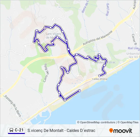 C-21 Bus Line Map