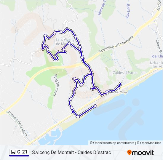 C-21 Bus Line Map