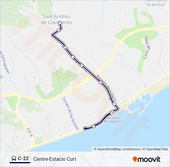 C-22 Bus Line Map