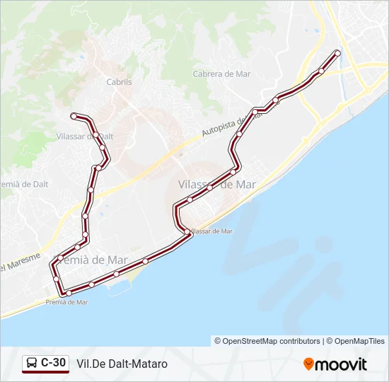 C-30 Bus Line Map
