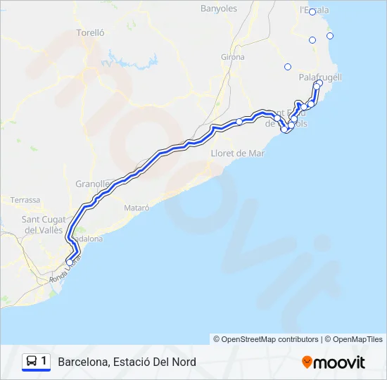 1 Bus Line Map