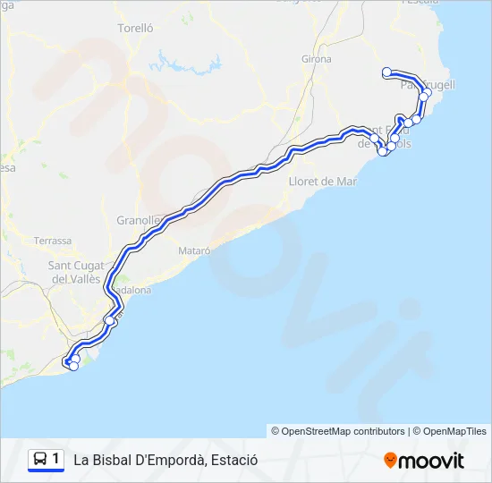 1 Bus Line Map