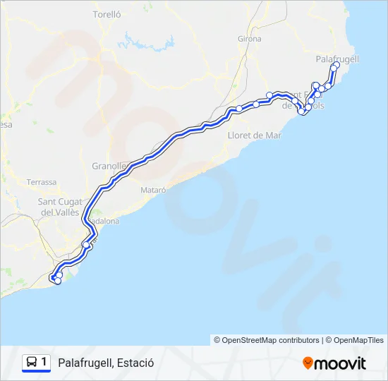 1 Bus Line Map