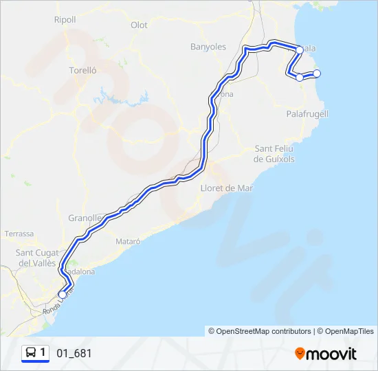 1 Bus Line Map