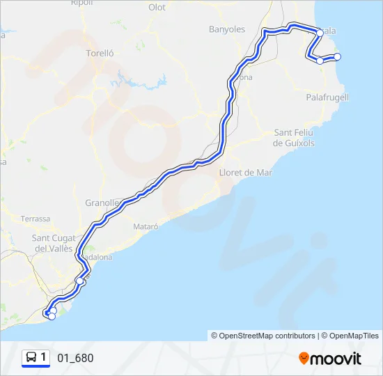 1 Bus Line Map