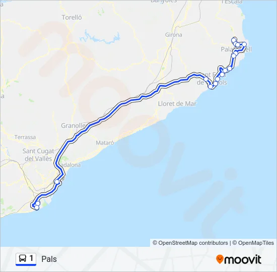 1 Bus Line Map