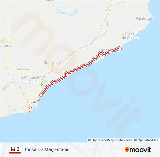2 Bus Line Map
