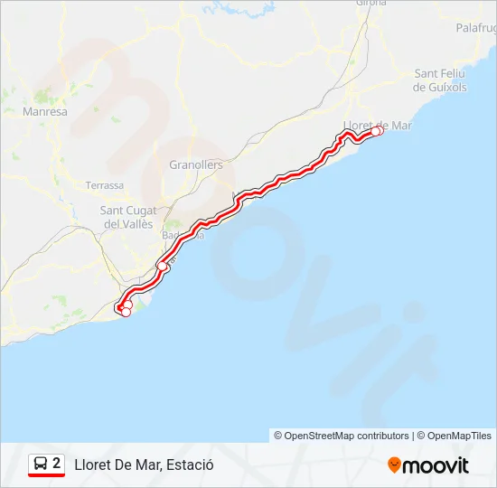 2 Bus Line Map