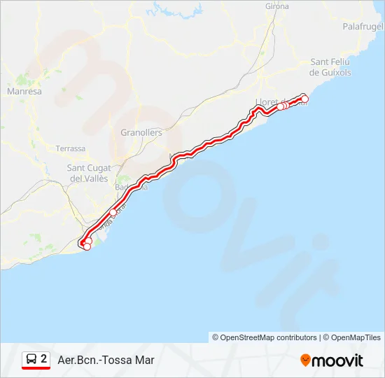 2 Bus Line Map