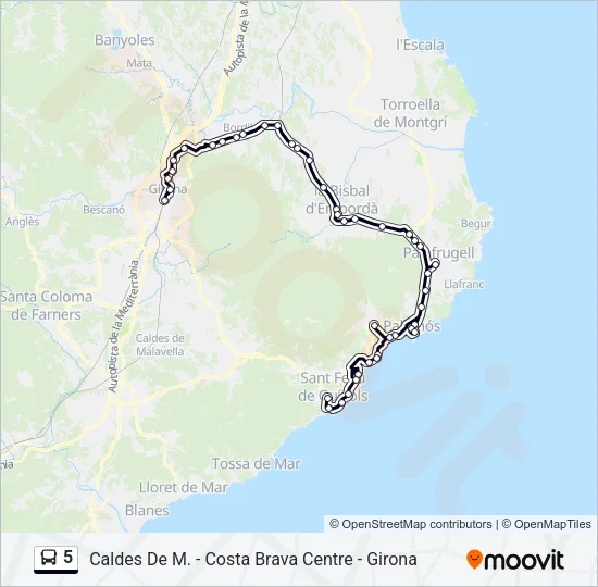 5 Bus Line Map