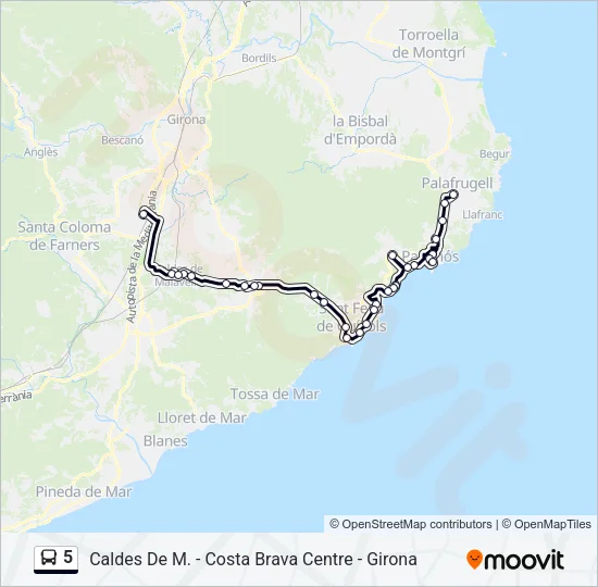 5 Bus Line Map
