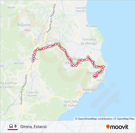 8 Bus Line Map