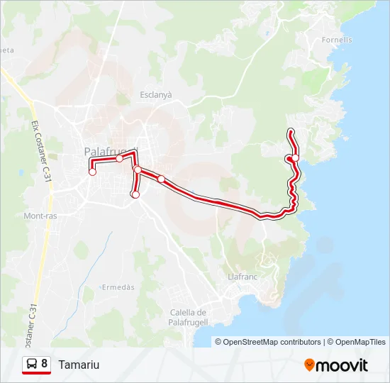8 Bus Line Map