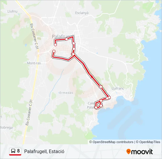 8 Bus Line Map