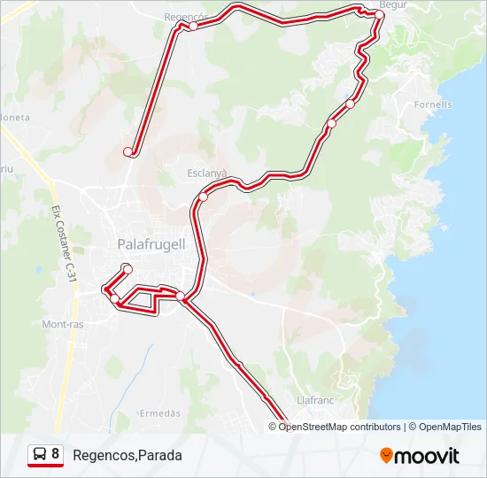 8 Bus Line Map