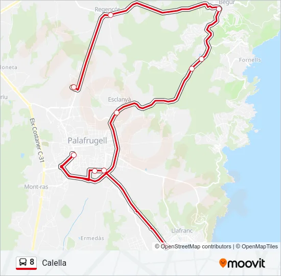 8 Bus Line Map