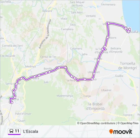 11 Bus Line Map