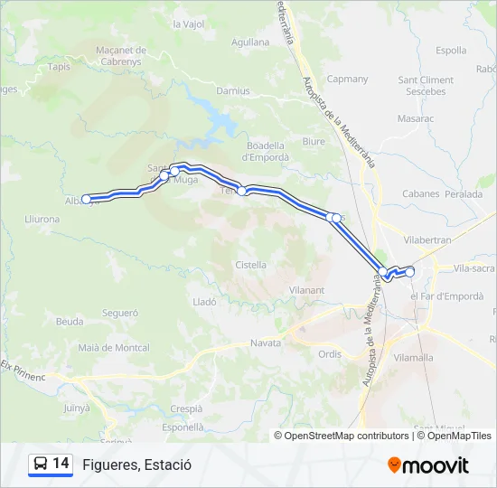 14 Bus Line Map