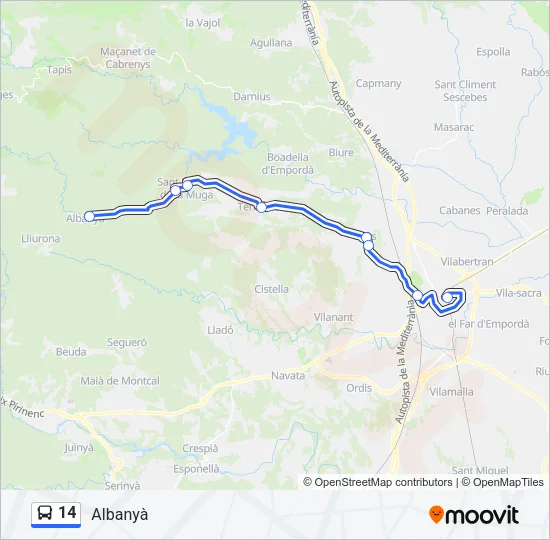 14 Bus Line Map