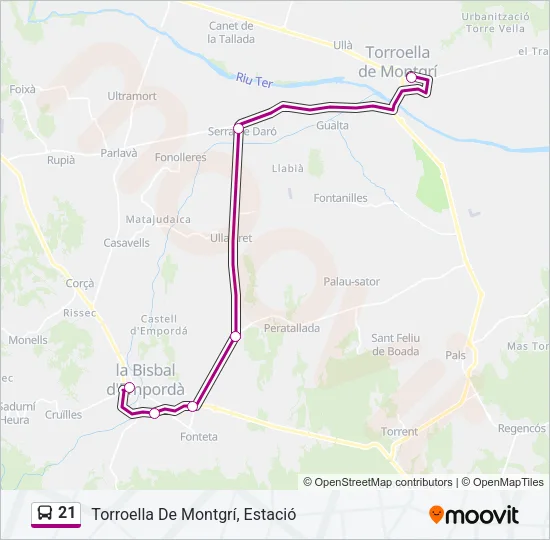 21 Bus Line Map